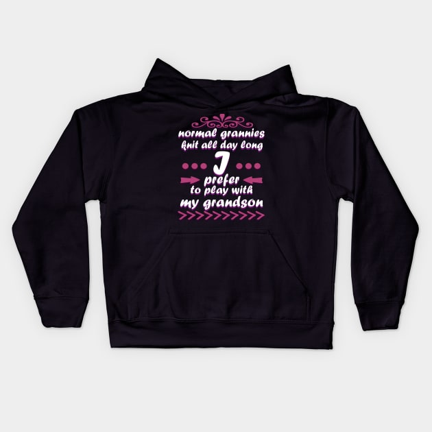 Grandma grandson birthday gift. Kids Hoodie by FindYourFavouriteDesign